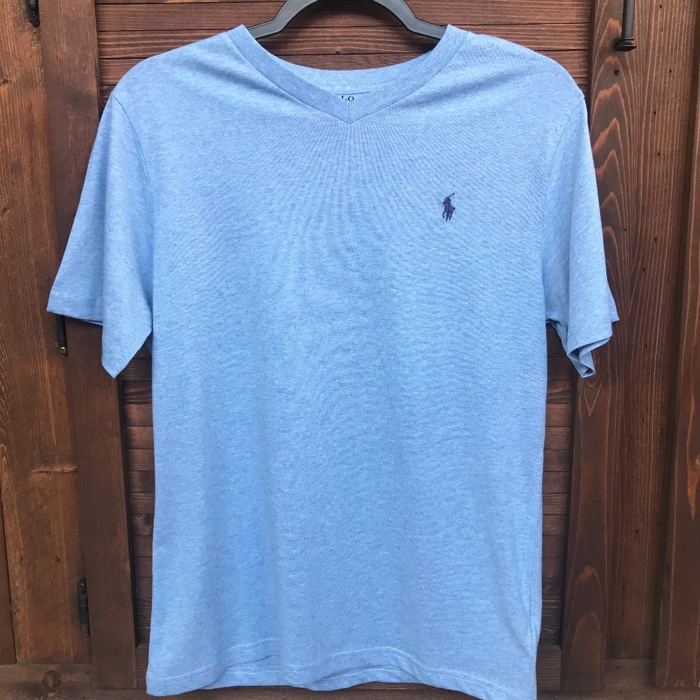 Polo Ralph Lauren BOYS  Blue T-Shirt V Neck NWT